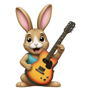 bunny playing guitar sticker