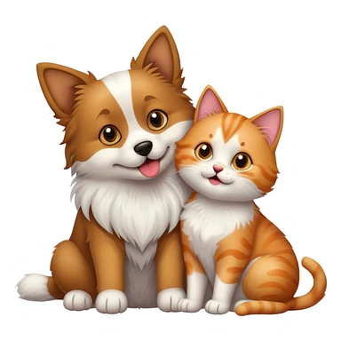 Dog with cat sticker