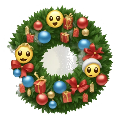 New Year's wreath sticker