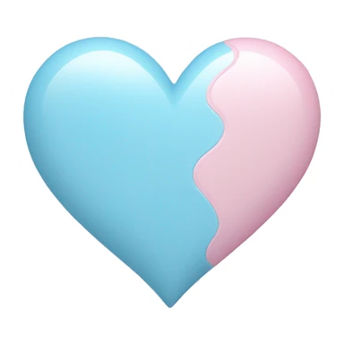light pink and light blue love heart sticker