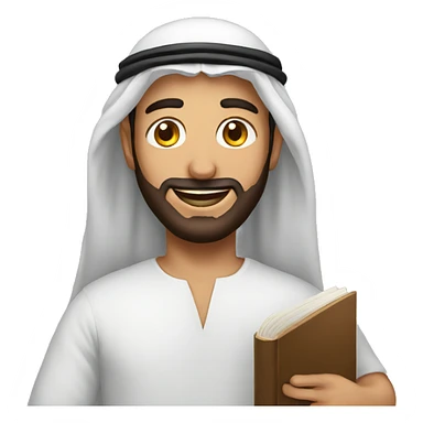 men arab with book sticker