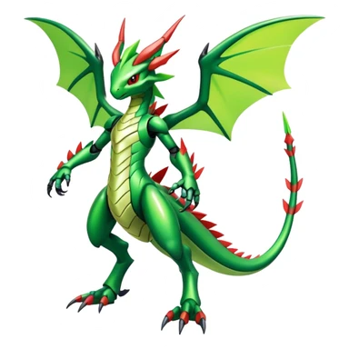  Cool Edgy Shiny Colorful Futuristic Ethereal Legendary Scyther-Flygon-Digimon-hybrid full body  sticker