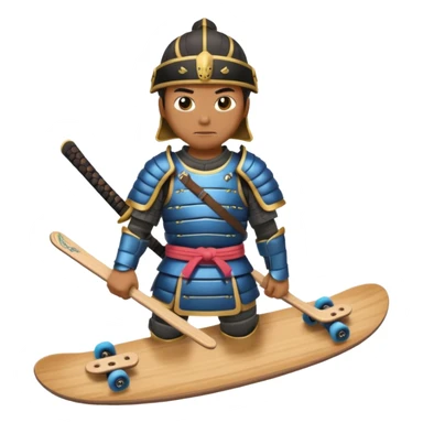 samurai hold skateboard  sticker