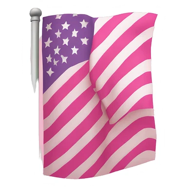 flat pink american flag  sticker