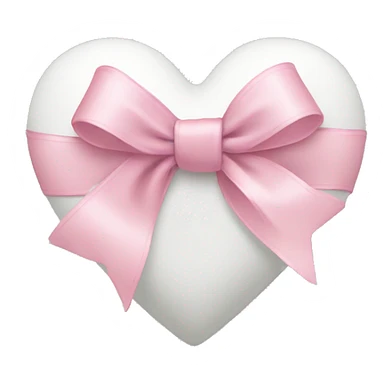white heart with light pink ribbon bow sticker