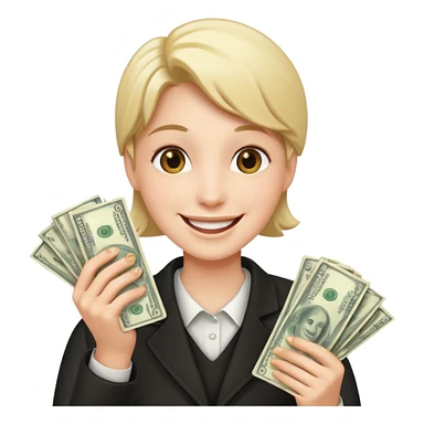 persona feliz con dinero  sticker