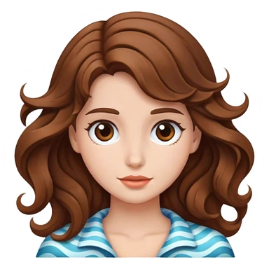 Girl with brown hair and waves  sticker