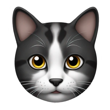 Cat black white sticker