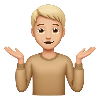 Shrugging and smiling sticker