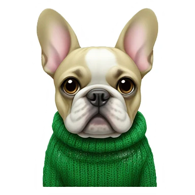 French bulldog in green knitted sweater sticker