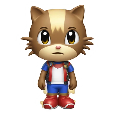 Hello kitty dressed as sonic the hedgehog  sticker