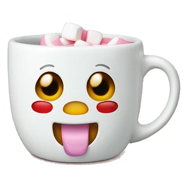 caneca de café de natal, com marshmallow  sticker