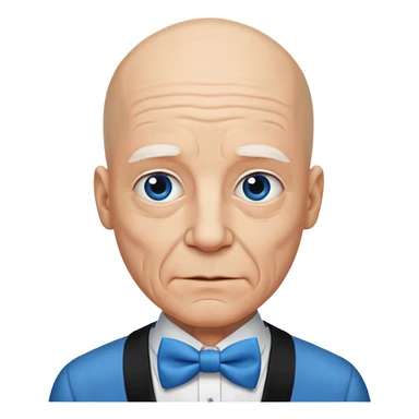 Bald with blue bow tie, Face old sticker