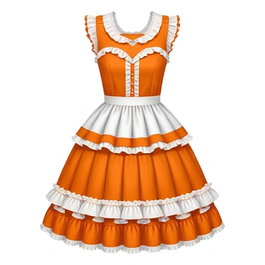Lolita dress, white and orange sticker