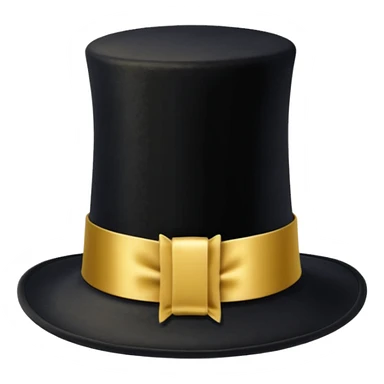 black magic hat with gold ribbon sticker