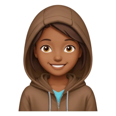 girl with brown hoodie sticker