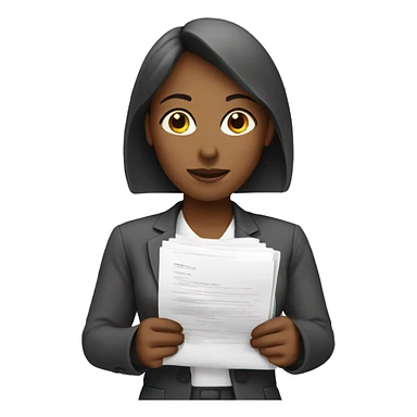 women with documents sticker