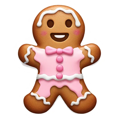Cute gingerbread man with light pink and white icing sticker