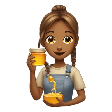 Girl and the honey sticker