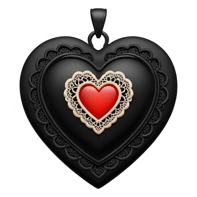 goth themed heart with a black lace cameo pendant sticker