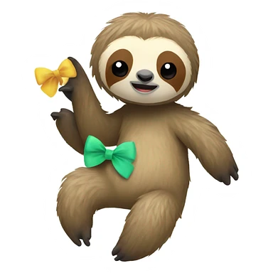 Sloth with a bow on its head sticker