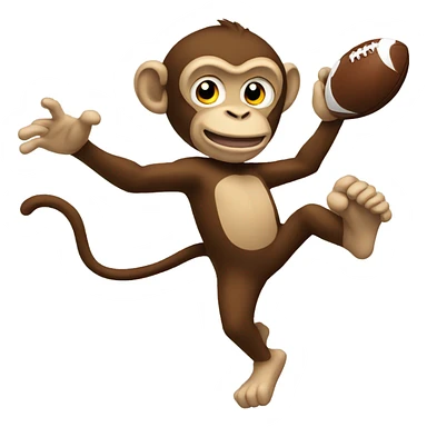 Monkey kicking football sticker