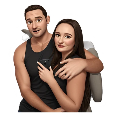 realistic portrait of couple sticker