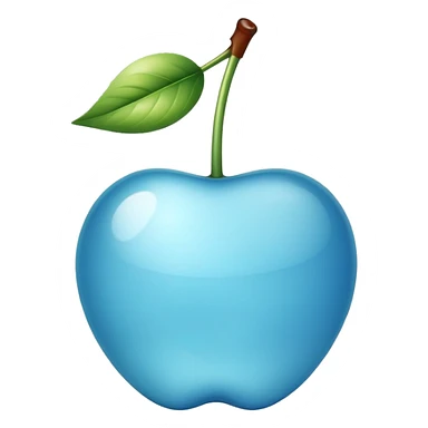 Shiny light blue cherry sticker