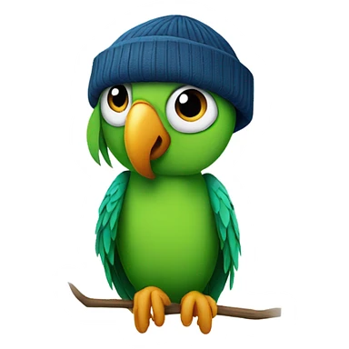 Parrot wearing a beanie sticker