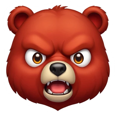 red bear angry sticker