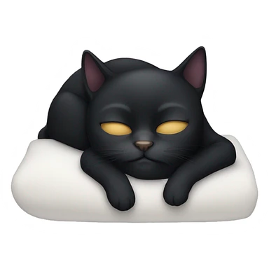 Black cat sleeping sticker