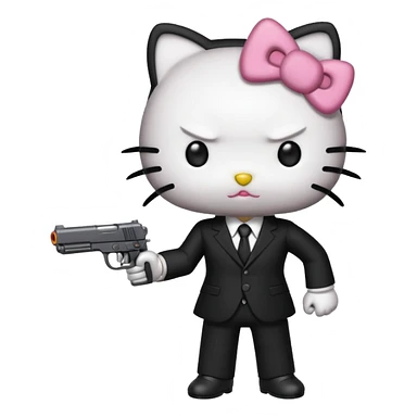 Mafia boss hello kitty who is a killer sticker