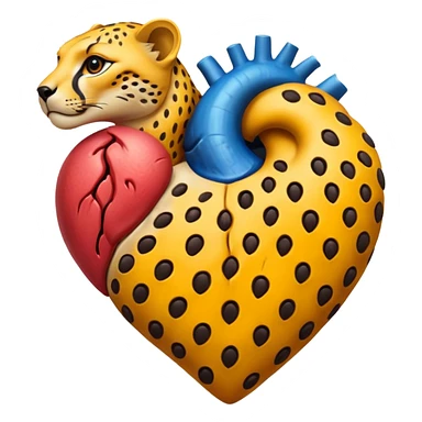 Cheetah heart sticker