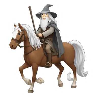 horse riding on gandalf sticker