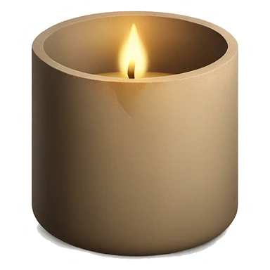 candle in brown concrete ridged vessel sticker