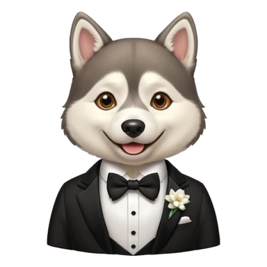 Husky at a wedding sticker