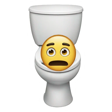 Man face emoji coming out of the toilet emoji  sticker
