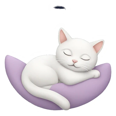Cat sleep with moon sticker