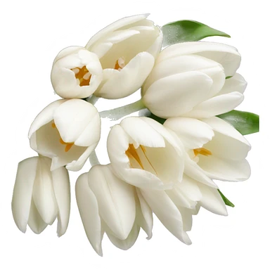a bouquet of white and light pink tulips  sticker