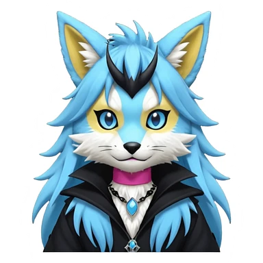 Cool gothic cute Kemonomimi Nekomimi Japanese Anime Kemono Furry Style Manectric-Vernid-Zeraora-Sergal-Fursuit-furry-fursona sticker