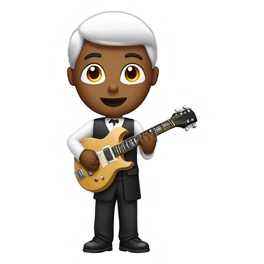 church choirboy with electric guitar in hand sticker