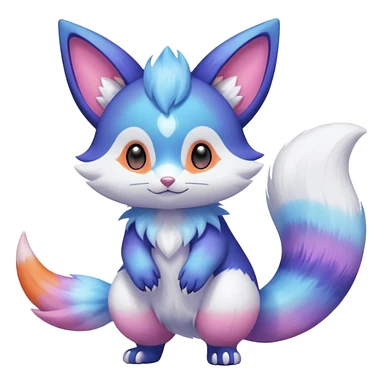 Shiny Exotic Colorful Pastel-Nebula-Gradients Furret-Meowstic-Zangoose-Hybrid (Full body) sticker