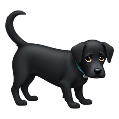 black dog sticker