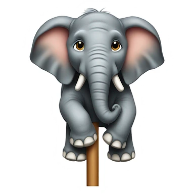 Elephant on polo stick  sticker