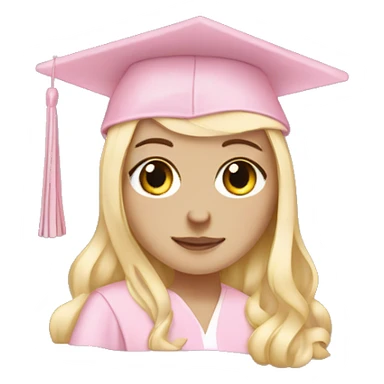 White Girl wearing baby pink graduation gown sticker