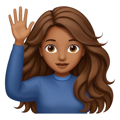 Brown girl with long hair waving sticker