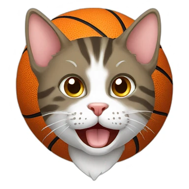 basketball cat sticker