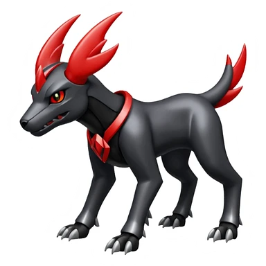 Shiny Metallic Alloy Onyx-Houndoom-Zekrom-Genesect-Pokémon-Fakémon-hybrid-creature sticker