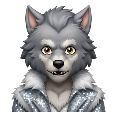 The Werewolf with white sequin outfit sticker