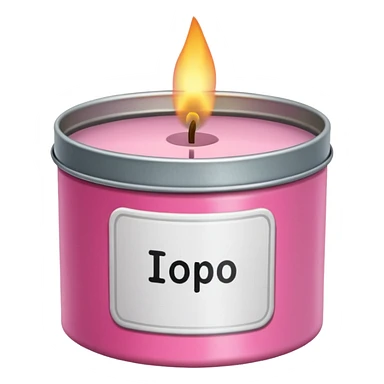 pink candle tin with label sticker
